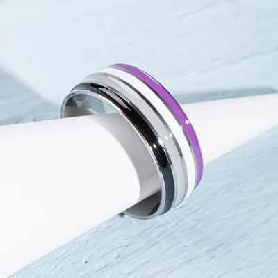 Asexual Pride Ring – Stainless Steel