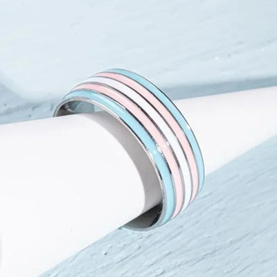 Transgender Pride Ring – Stainless Steel